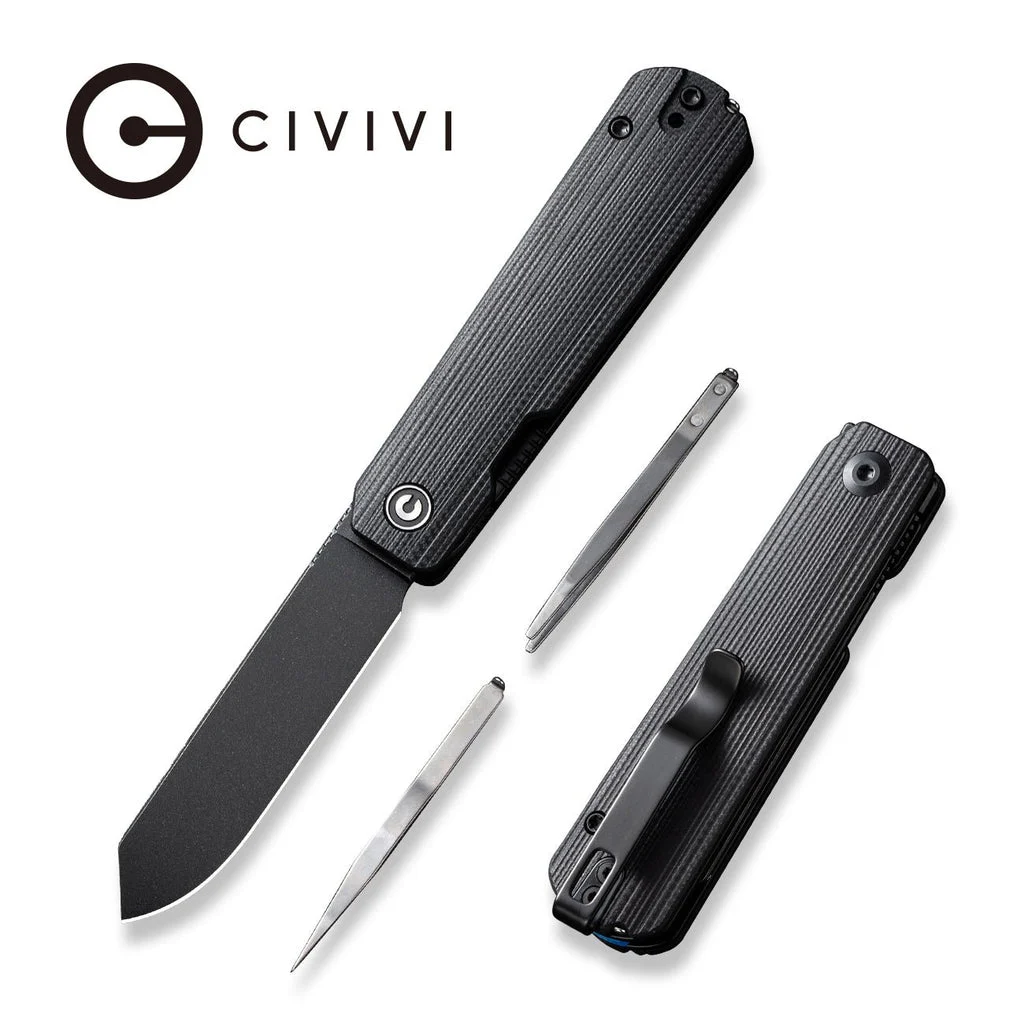 CIVIVI Sendy Flipper Knife G10 Handle (2.83" Nitro-V Blade) C21004B-2 , With No Free Gift