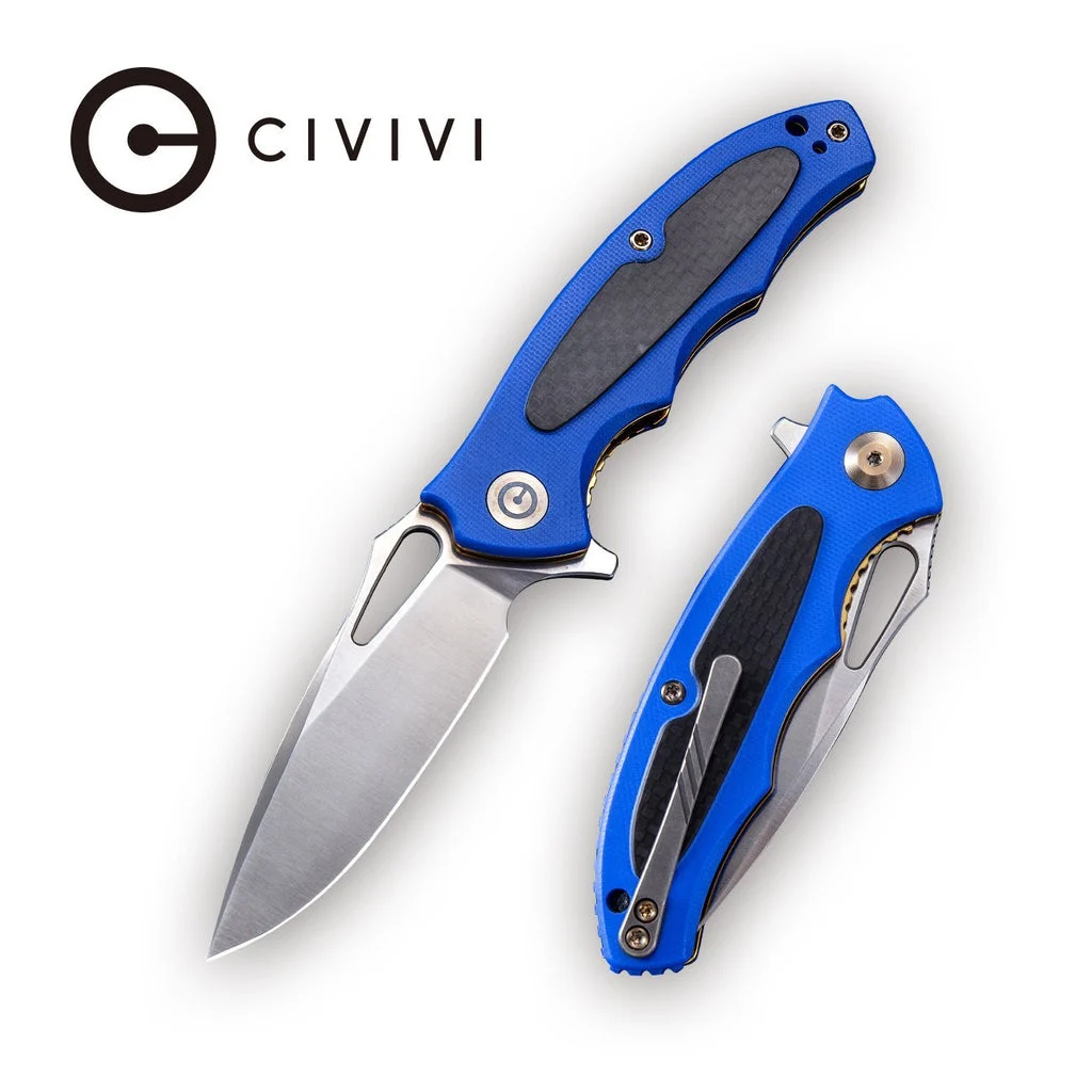 CIVIVI Shard Flipper & Thumb Hole Knife G10 & Carbon Fiber Handle (2.95" D2 Blade) C806A
