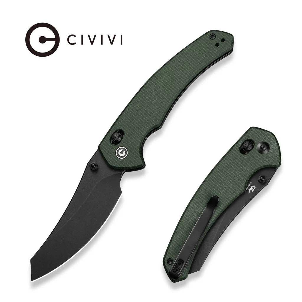 CIVIVI Sixgill Thumb Stud & Crossbar Lock Knife Micarta Handle (3.41" Nitro-V Blade) C24050-3