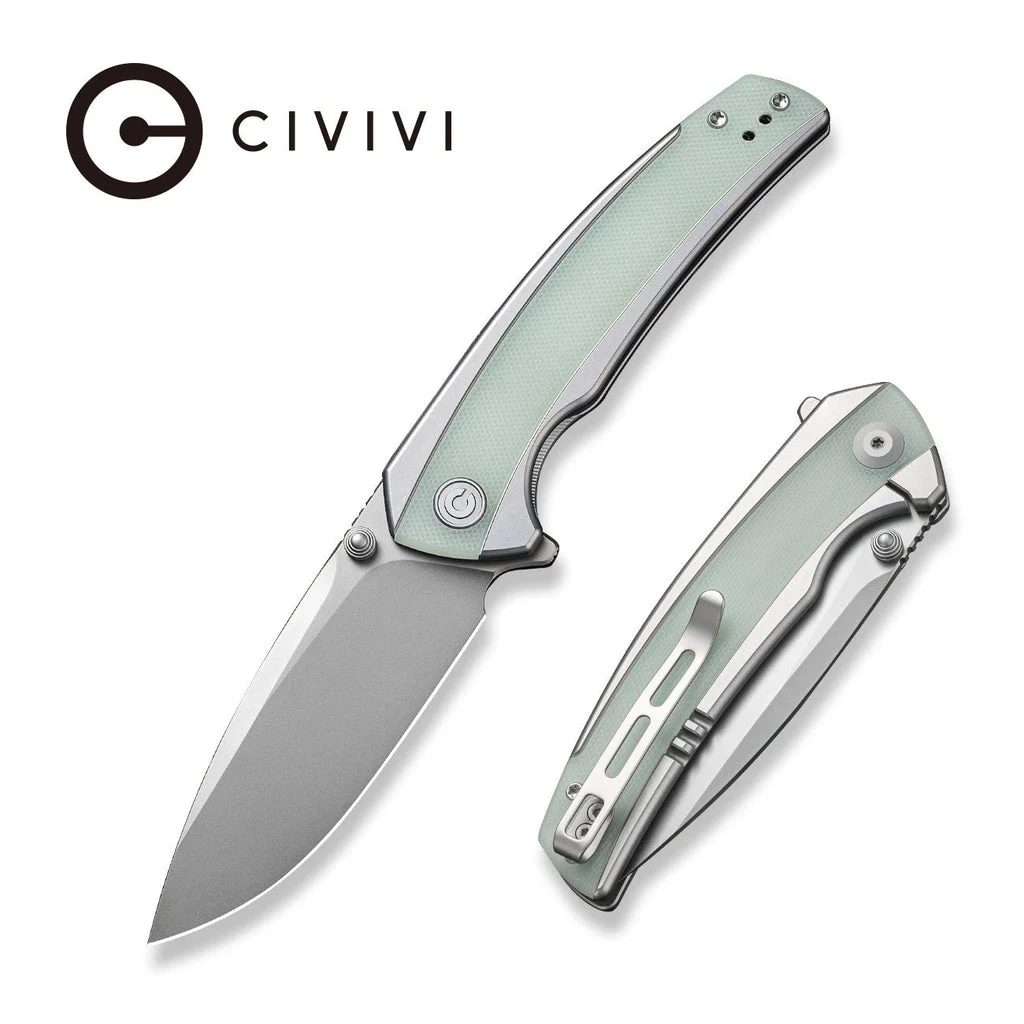 CIVIVI Teraxe Flipper & Thumb Stud Knife Stainless Steel & G10 Handle (3.48" Nitro-V Blade) C20036-1