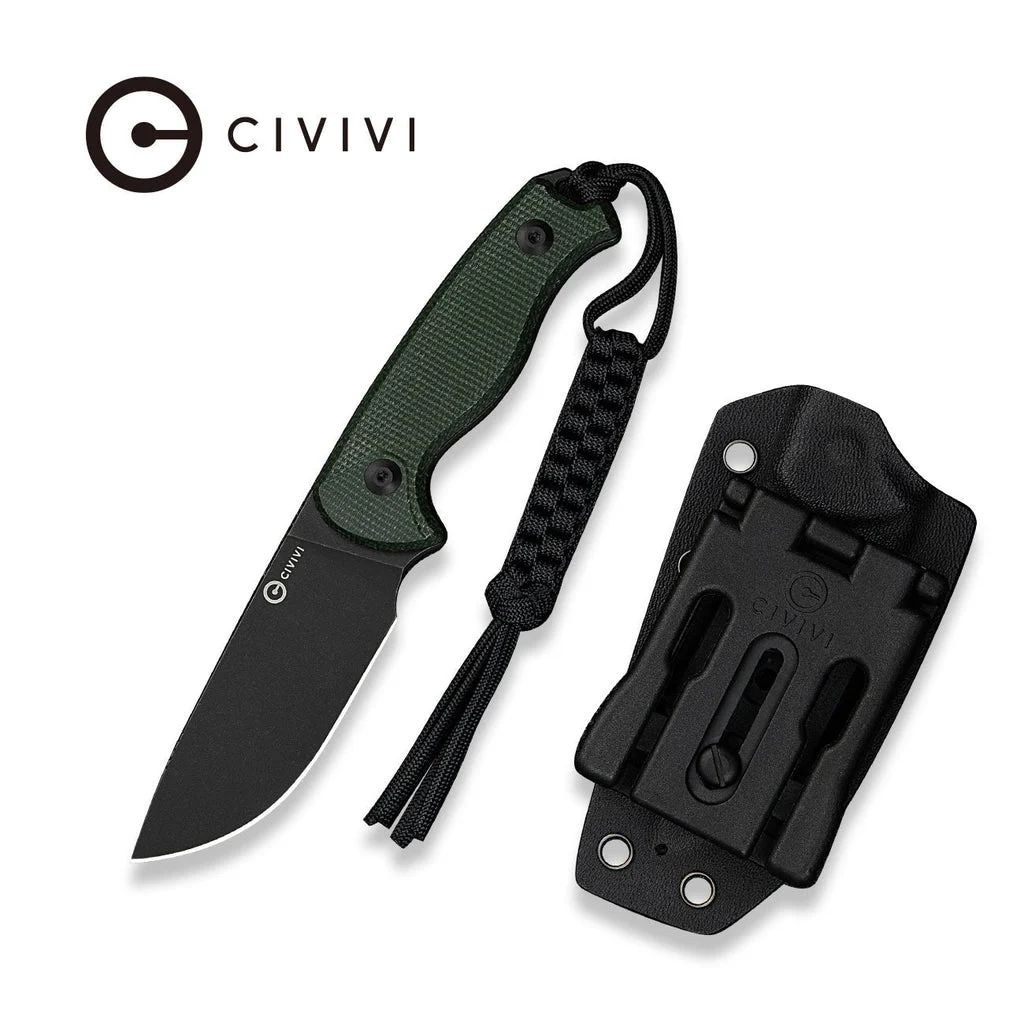 CIVIVI Timberbark Fixed Blade Knife Micarta Handle (3.2" 14C28N Blade) C23094-3
