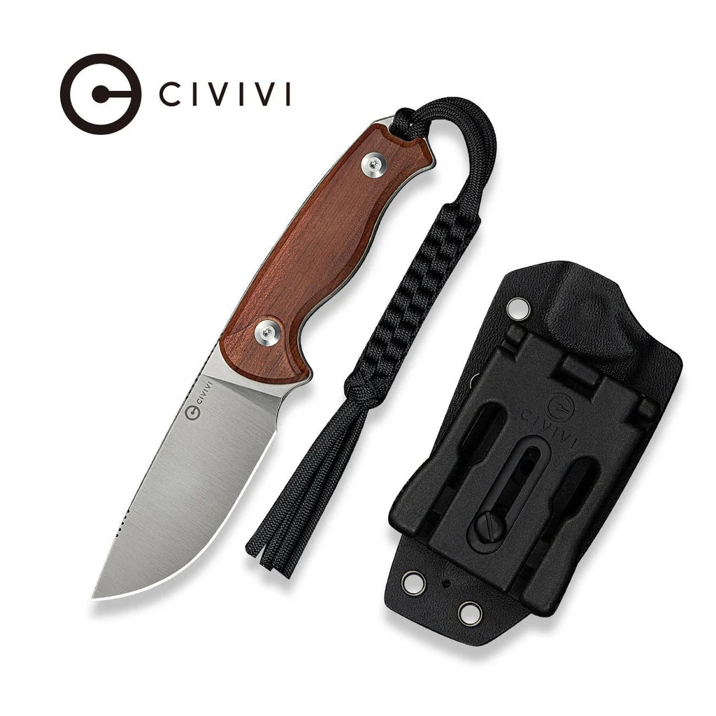 CIVIVI Timberbark Fixed Blade Knife Wood Handle (3.2" 14C28N Blade) C23094-4 , With No Free Gift