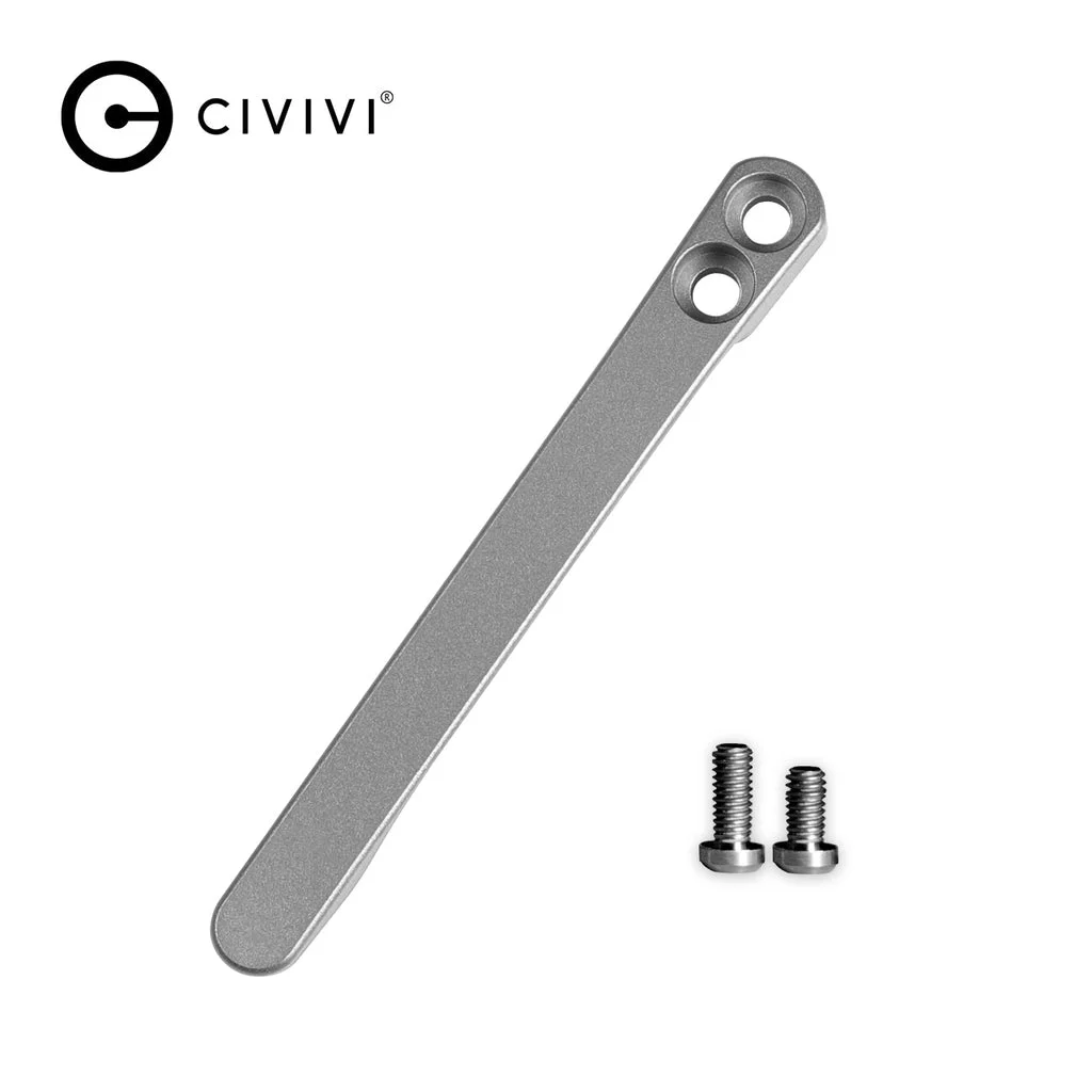 CIVIVI Titanium Pocket Clip for Baby Banter Knife, with 2PCS Titanium Screws T003A (Plain)