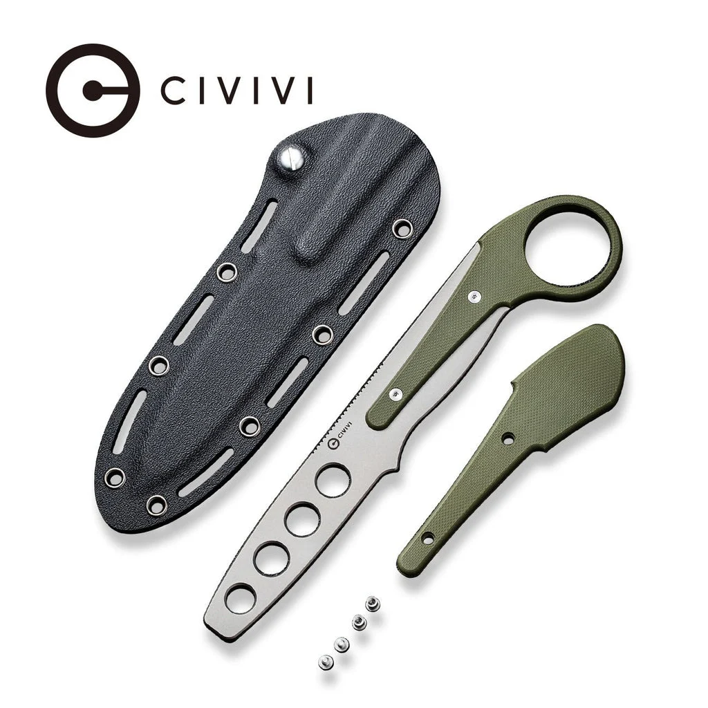 CIVIVI Varius Fixed Blade Knife G10 Handle (3.26" D2 Dull Trainer Blade) C22009C-2