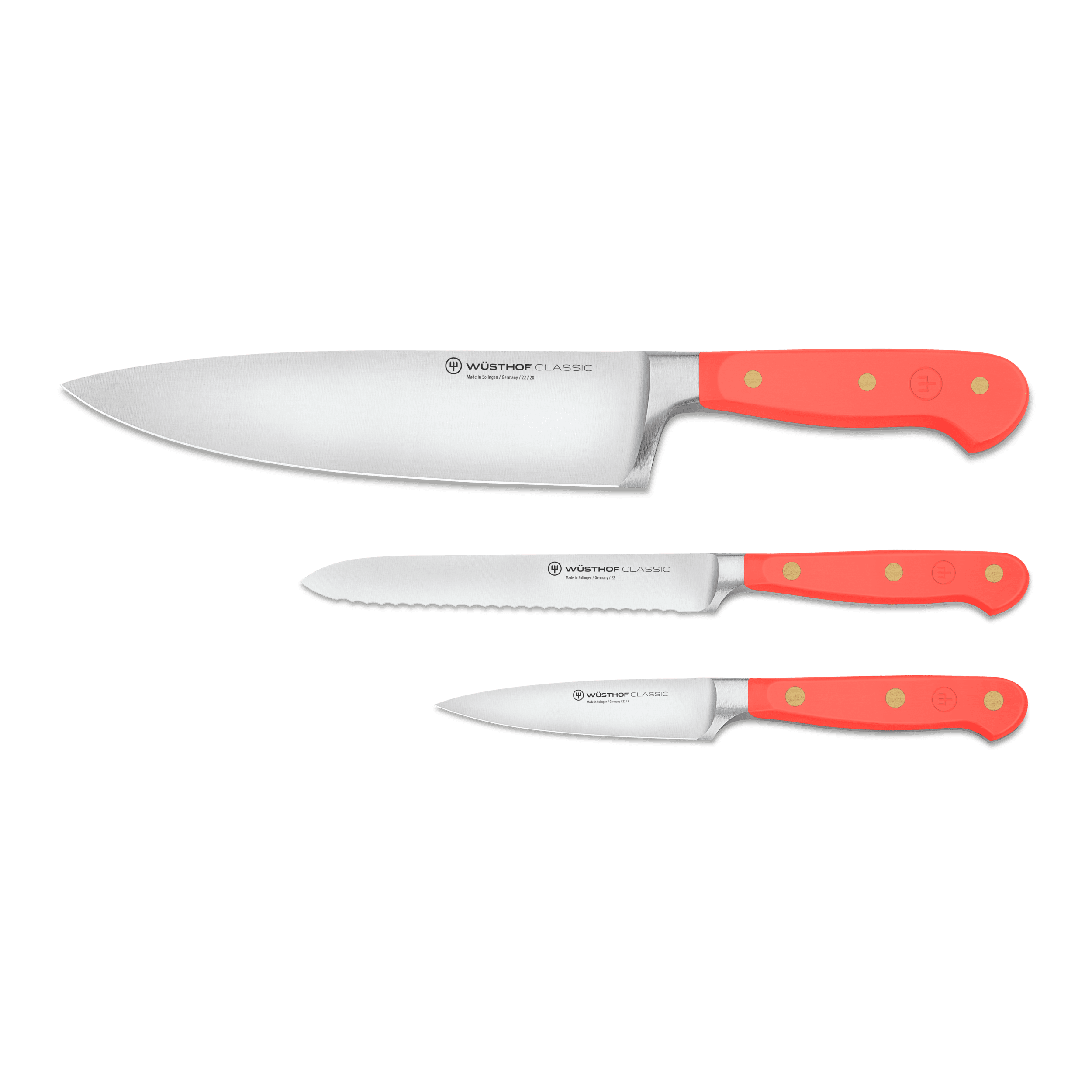 Classic 3-Piece Utility Knife Set - Coral Peach