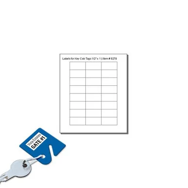 CLEAR Cover Labels For Key Cabinet Tags - 24 Labels to a Sheet - Pack of 12 Sheets