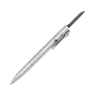 CobraTec Knives OTF Pen Knife Silver Ti ( 1.75" D2 Blade) CNCOTFPTTNGEN2