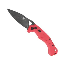 CobraTec Ryker Side Opening Button Lock Automatic Knife Red G10 Handle Stonewashed D2 Blade REDAFRYK
