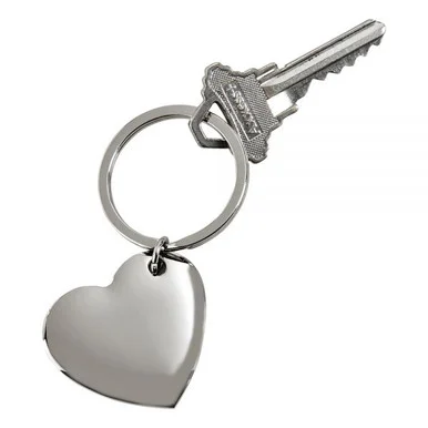 Cupid Heart Nickel-Plated Metal Keychain