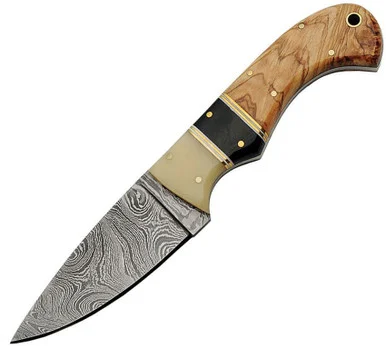 Damascus Skinner - Bone, Horn, Wood( 3.5" Dam) DM1192