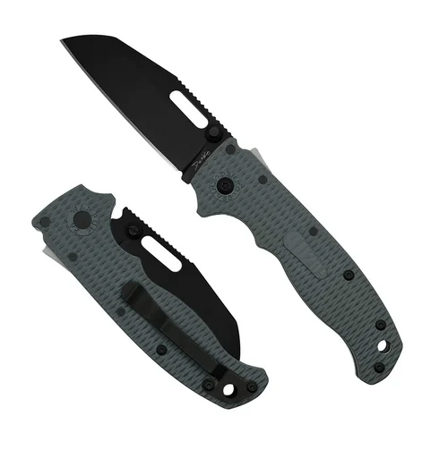 Demko Knives AD20.5 Shark-Lock Folder - 3.0" Sharks Foot DLC Finish D2 Blade - Grey Grivory Handle