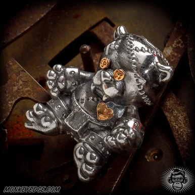 Dmitry Streltsov Bead: Bad Teddy - Silver/22k Gold