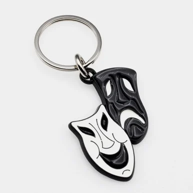 Drama Mask - Theater Stained Glass Key Chain