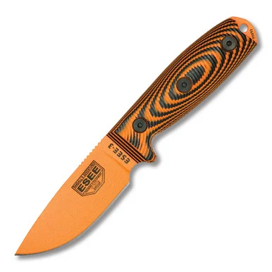 ESEE 3 Fixed Blade Knife Orange 1095/Orange and Black 3D G-10 with Kydex Sheath ESEE3PMOR006