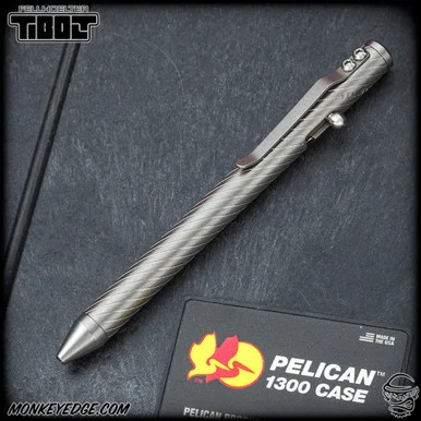Fellhoelter TiBolt Pen - Titanium Tumbled Spiral Engraved
