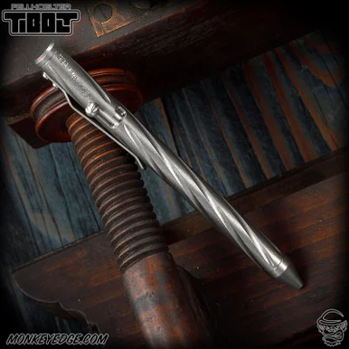 Fellhoelter TiBolt Pen - Titanium Tumbled Spiral Fluted