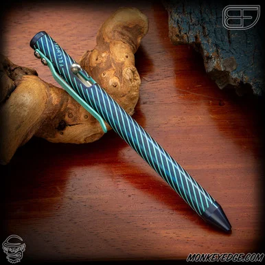 Fellhoelter TiBolt Pen - Titanium Two Tone Spiral Engraved Cptn Axel Collab