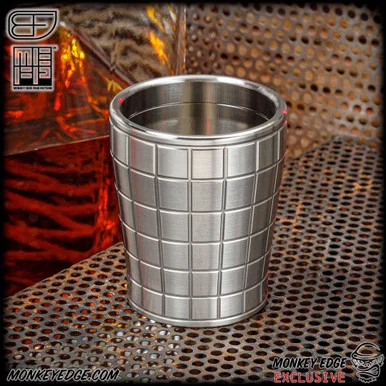 Fellhoelter Titanium Shot Glass - Monkey Edge FRAG Pattern