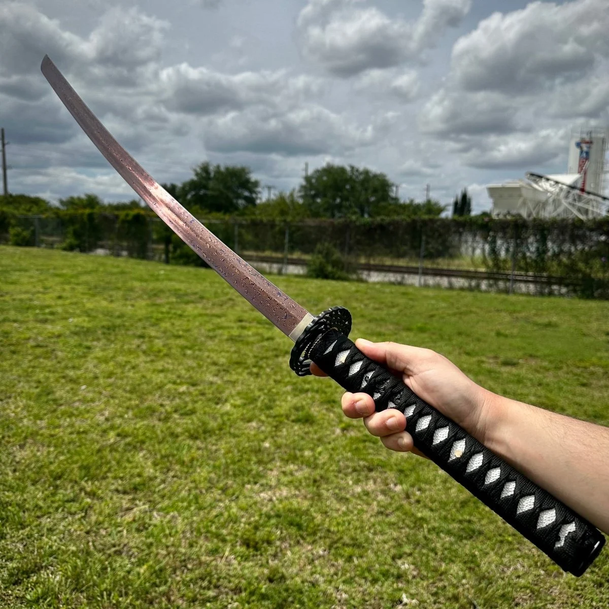 Fire Damascus Hand Forged Carbon Steel Katana