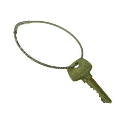 Flexible Stainless Steel Cable Tamper Proof Key Ring 3 Inch Diameter