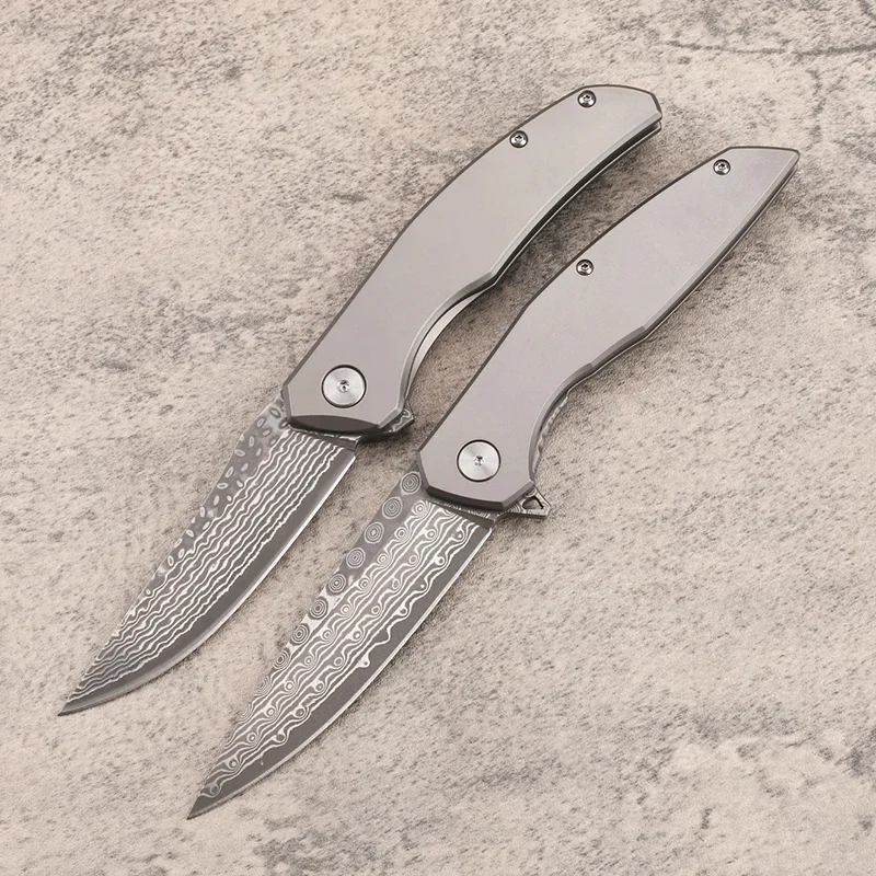 Folding Damascus Knife