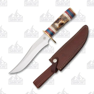 Frost Chipaway Sky Dancer Fixed Bld Carved Torched Bone 7.5” Polished Clip Pt FRCW653BRB