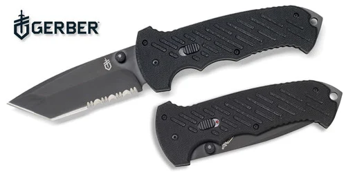 Gerber 30-000118 06 F.A.S.T. - 3.80" Black Finish 50/50 Edge Blade - Black G-10 Handle