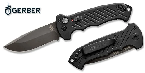 Gerber 30-001295 06 AUTOMATIC - 3.8" Drop Point CPM-S30V Plain Edge Blade - Anodized Aluminum Handle