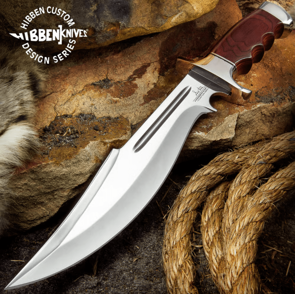 Gil Hibben Legionnaire Bowie Knife II With Leather Belt Sheath - 7Cr17 Stainless Steel Blade