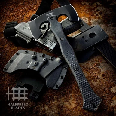 Halfbreed Blades Compact BattleAxe BLK G-10 (Head 2.99" K110 D2) CBA-01-BLK