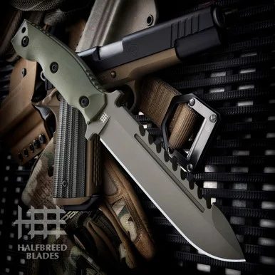 Halfbreed Blades Large Survival OD G-10 (6.89" K110 D2) LSK-01