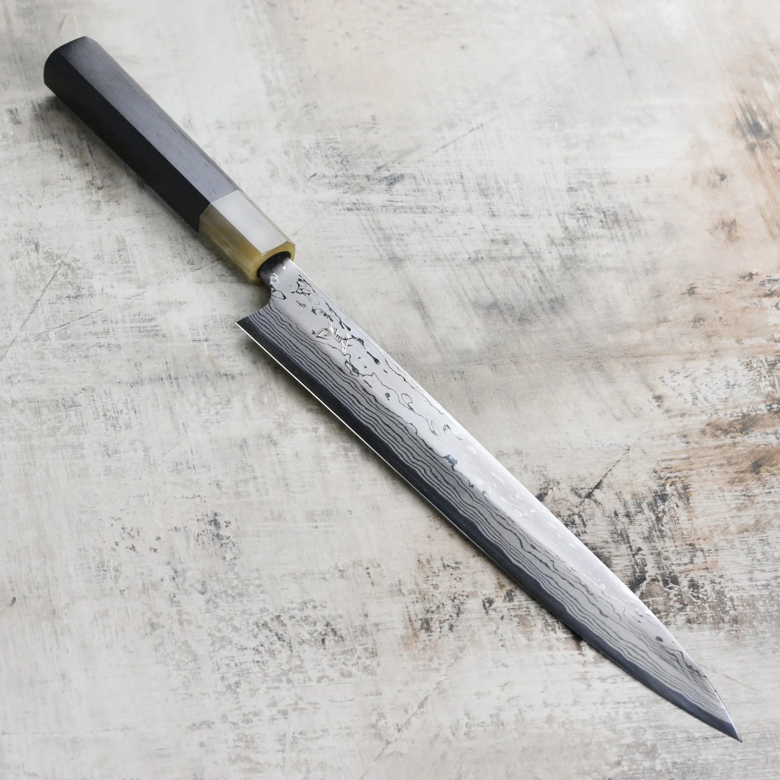 Hatsukokoro x Yauji Aogami #2 Damascus 10.6" Single-Bevel Yanagiba