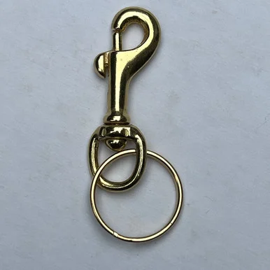 Heavy Duty Small Snap Clip Key Ring Solid Brass