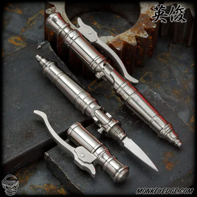 Hidetoshi Nakayama Bolt Action Pen/Knife - Satin w/Clip