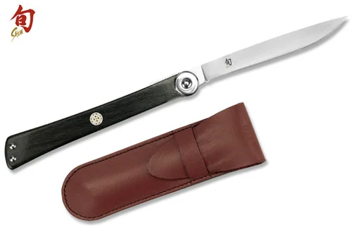 Higo-No Kami Personal Steak/Gentleman's Knife - 3.5" VG-10 Blade - Leather Pouch Included