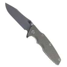 Hinderer Eklipse Skinny Slicer 3.5" Folding Knife Working Finish Magnacut Blade Translucent Green G10 Handle Battle Bronze Titanium