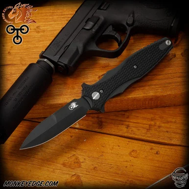 Hinderer Knives: Maximus Bayonet Grind w/Tri-Way - Battle Black/Black G10