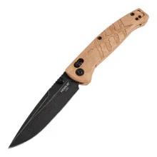 Hogue Mysto Folding Knife Maple Valley Richlite Handle Magnacut Drop Point Plain Edge Black Stonewash Finish 24419