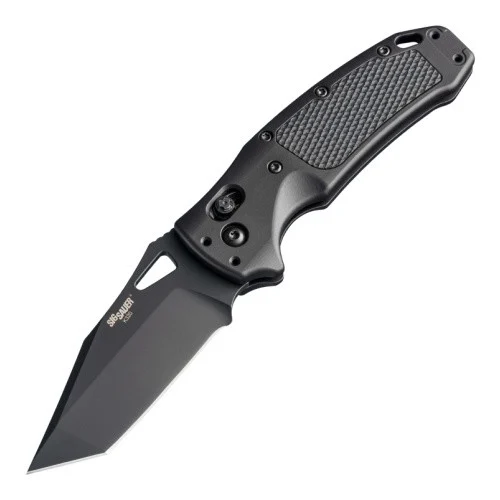 Hogue SIG K320 36364 AXG Manual Folder - 3.5" Black Cerakote Finish CPM-S30V Tanto Blade - Matte Black 6061-T6 Handle w/G-10 Inserts