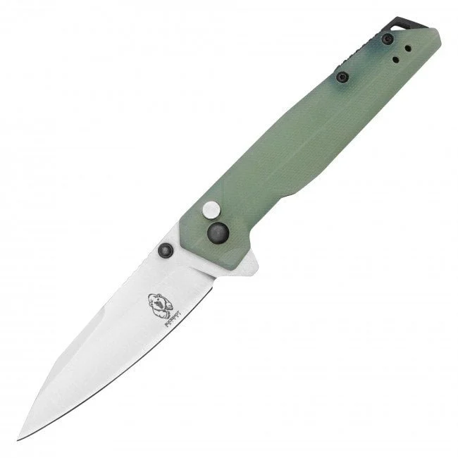 Jade Nova - D2 Steel Button Lock Pocket Knife w/ Jade G10