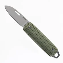 James Brand The Elko Folding Knife Grove/SS Aluminum Handle 12C27 Drop Point Plain Edge Satin Finish KN132266-00