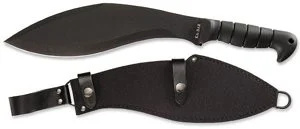 Ka-Bar 1249 Kukri Machete - 11.5" SK5 Blade - TPR Handle - Black Leather/Cordura Belt Sheath