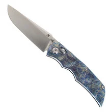 Kansept SIF Folding Knife Lightning Strike Titanium Handle S35VN Drop Point Plain Edge Satin Finish K1100V2