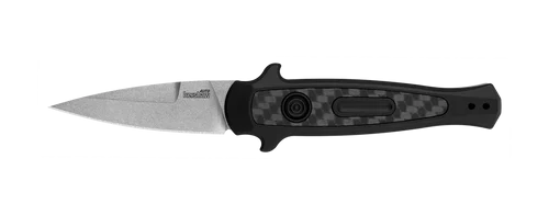 Kershaw 7125 Launch 12 AUTOMATIC - 2.5" Stonewash Finish Plain Edge CPM-154 Blade - Black Anodized 6061-T6 Aluminum Handle - DISCONTINUED ONLY 4 LEFT