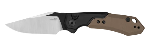 Kershaw 7851 Launch 19 AUTOMATIC - 3.3" Black Cerakote Finish w/Satin Grind CPM-154 Clip Point Blade - Black Anodized 6061-T6 Aluminum w/Earth Brown G-10 Handle - DISCONTINUED ONLY 2 IN STOCK