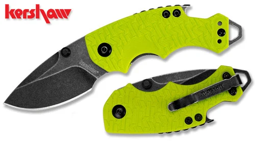 Kershaw 8700LIMEBW Shuffle - 2.4" Blackwash Finish 8CR13MoV Blade - Lime Green GFN Handle