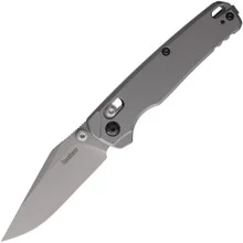 Kershaw Bel Air Folding Knife Gray Aluminum Handle Magnacut Clip Point Plain Edge 6106GRY