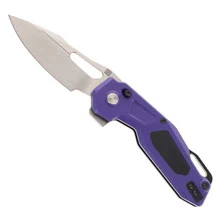 Ketuo Mini Griffin Folding Knife G10 Purple G10 Handle Satin 14c28n Plain Edge