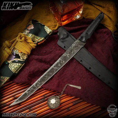 Kiku Matsuda Knives: Wakizashi - Acid Washed/Black G10