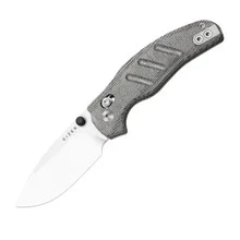 Kizer C01C 2.9 CD Folding Knife Black Norplex UltreX Micarta Handle Elmax Drop Point Plain Edge Satin Finish Ki3488.29CDA2